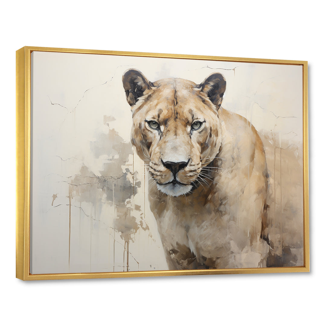 Minimalism Panther Wild Elegance - Panther Framed Canvas Art