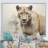Minimalism Panther Wild Elegance - Panther Framed Canvas Art