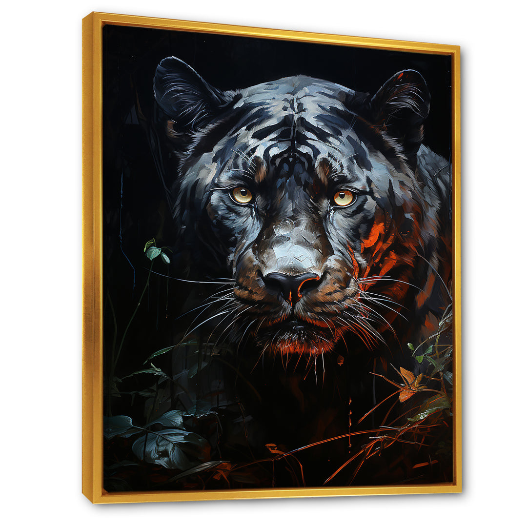 Moonlit Panther Tranquility - Panther Canvas Wall Art