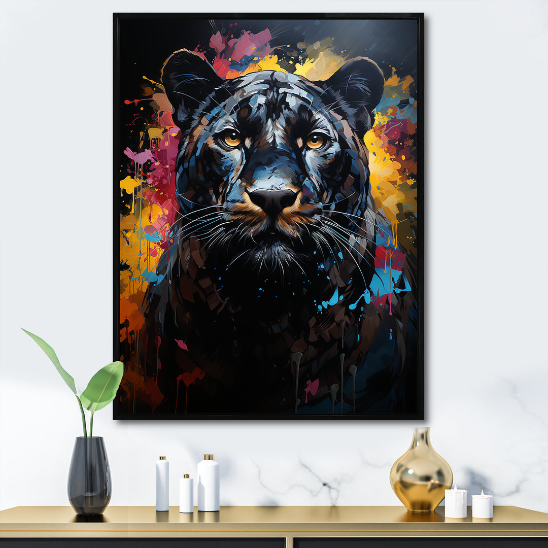 Pop Art Portrait Of A Panther - Panther Wall Art Prints