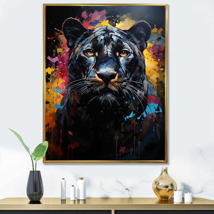 Pop Art Portrait Of A Panther - Panther Wall Art Prints