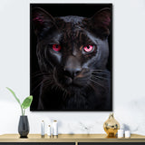 Pink And Black Panther - Panther Framed Canvas Art