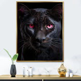 Pink And Black Panther - Panther Framed Canvas Art