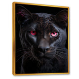 Pink And Black Panther - Panther Framed Canvas Art