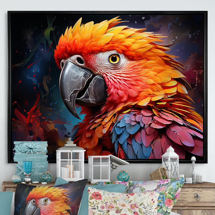 Yellow And Orange Vibrant Parrot Paradox - Parrot Wall Decor