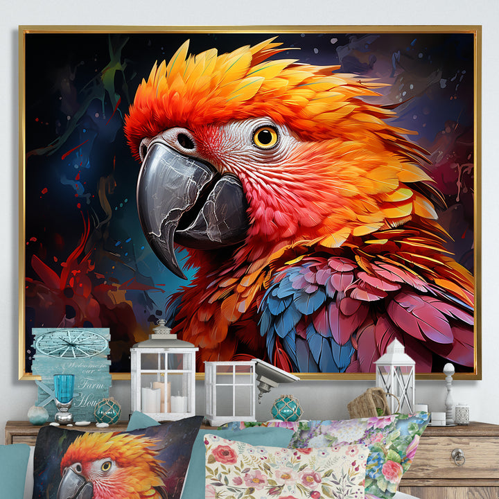 Yellow And Orange Vibrant Parrot Paradox - Parrot Wall Decor