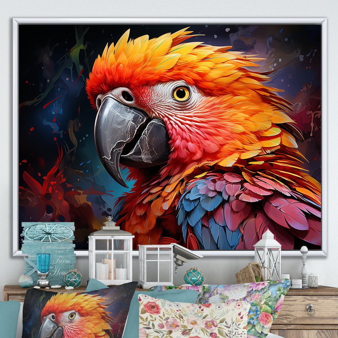 Yellow And Orange Vibrant Parrot Paradox - Parrot Wall Decor
