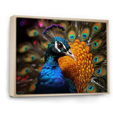 Majestic Colorful Peacocks Harmony - Blue Peacock Wall Art