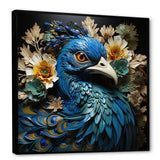 Majestic Flowerful Peacocks Harmony - Blue Peacock Wall Art
