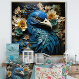 Majestic Flowerful Peacocks Harmony - Blue Peacock Wall Art