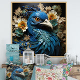 Majestic Flowerful Peacocks Harmony - Blue Peacock Wall Art