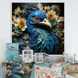 Majestic Flowerful Peacocks Harmony - Blue Peacock Wall Art