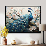 Flower Peacock S Vibrant Display I - Animals Canvas Wall Art