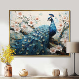 Flower Peacock S Vibrant Display I - Animals Canvas Wall Art