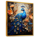 Majestic Blooming Plumage Peacock - Peacock Living Room Wall Art