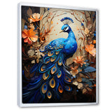 Majestic Blooming Plumage Peacock - Peacock Living Room Wall Art