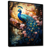 Fantasy Peacock In Enchanted Blooms - Peacock Canvas Wall Art
