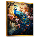 Fantasy Peacock In Enchanted Blooms - Peacock Canvas Wall Art