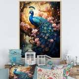 Fantasy Peacock In Enchanted Blooms - Peacock Canvas Wall Art