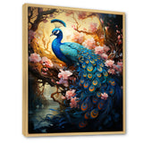 Fantasy Peacock In Enchanted Blooms - Peacock Canvas Wall Art