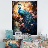 Fantasy Peacock In Enchanted Blooms - Peacock Canvas Wall Art