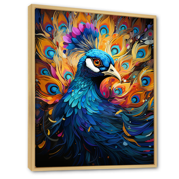 Peacocks Royal Plumage - Peacock Framed Canvas Art