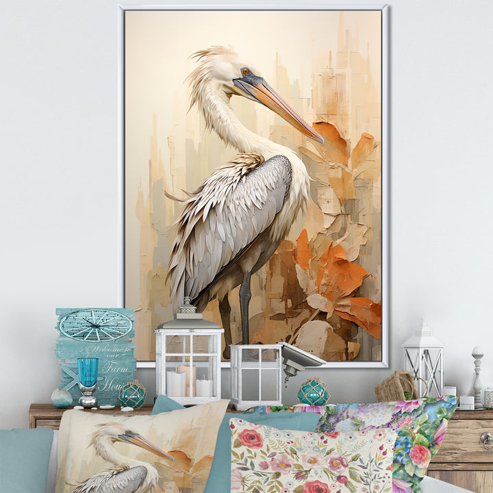 Pelican S Tranquil Perch - Pelican Canvas Wall Art