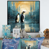 Penguin Couple Elegance In Snow - Penguin Bedroom Wall Art