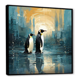 Penguin Couple Elegance In Snow - Penguin Bedroom Wall Art