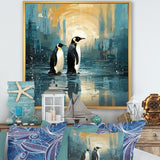 Penguin Couple Elegance In Snow - Penguin Bedroom Wall Art