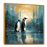 Penguin Couple Elegance In Snow - Penguin Bedroom Wall Art