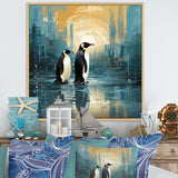 Penguin Couple Elegance In Snow - Penguin Bedroom Wall Art