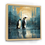 Penguin Couple Elegance In Snow - Penguin Bedroom Wall Art