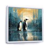 Penguin Couple Elegance In Snow - Penguin Bedroom Wall Art