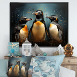 Chill And Chic Penguins - Penguin Canvas Wall Art
