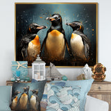 Chill And Chic Penguins - Penguin Canvas Wall Art