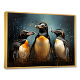 Chill And Chic Penguins - Penguin Canvas Wall Art