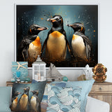 Chill And Chic Penguins - Penguin Canvas Wall Art