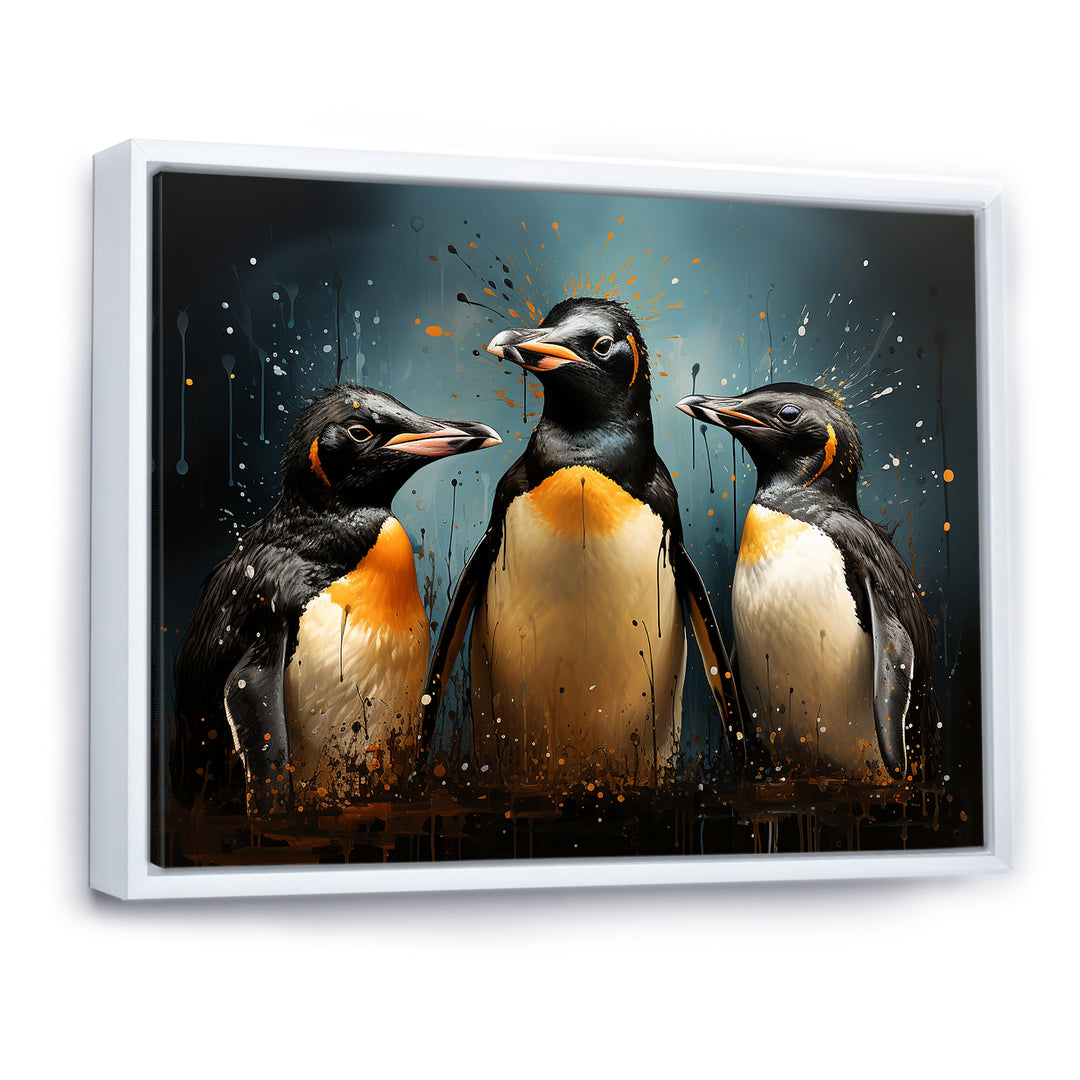 Chill And Chic Penguins - Penguin Canvas Wall Art