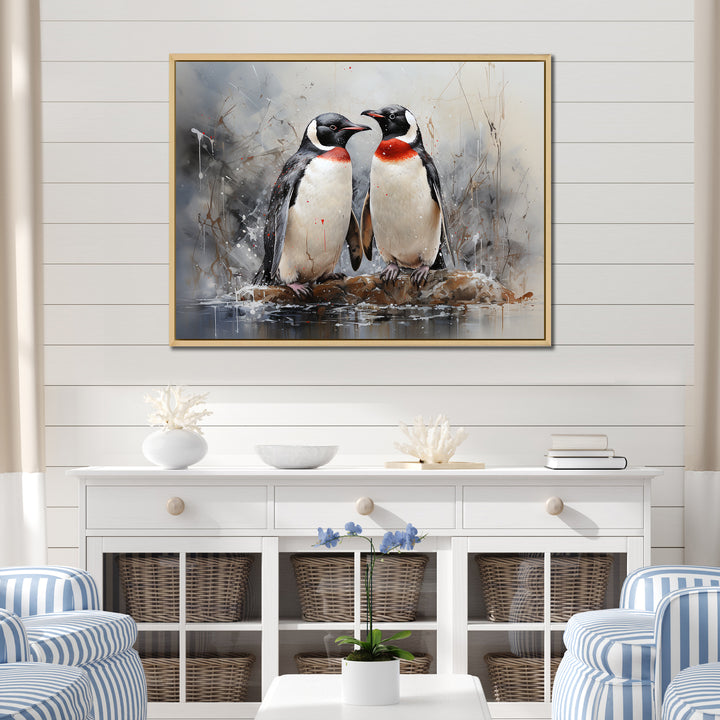Penguin Dreamscape - Penguin Framed Canvas Art
