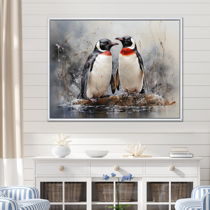 Penguin Dreamscape - Penguin Framed Canvas Art