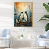 Snowy Penguin Family Wonders - Penguin Home Decor Art