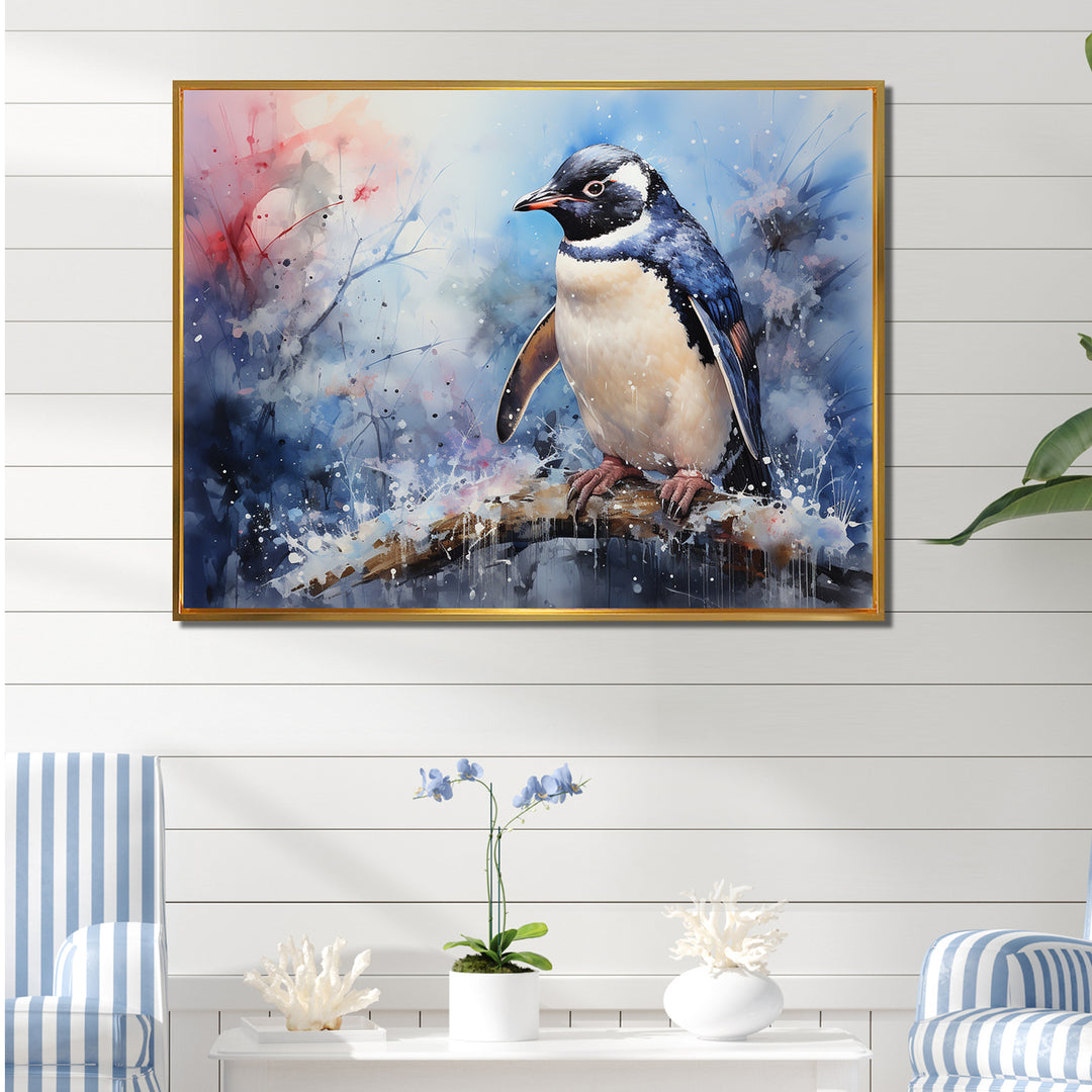 Snowy Penguin Wonders - Penguin Canvas Wall Art