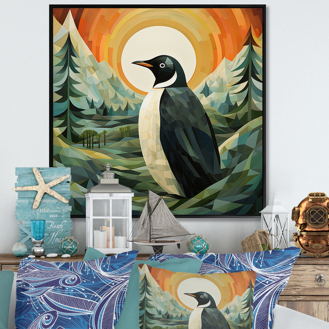 Penguin Forest At Sunset - Penguin Wall Decor