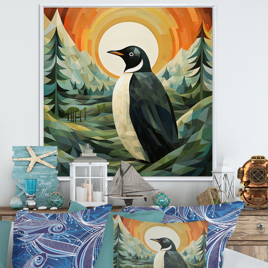 Penguin Forest At Sunset - Penguin Wall Decor