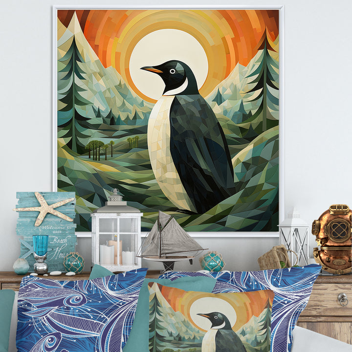Penguin Forest At Sunset - Penguin Wall Decor