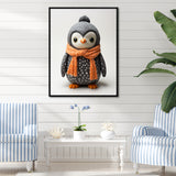 Playful Penguin Toy - Penguin Framed Canvas Art