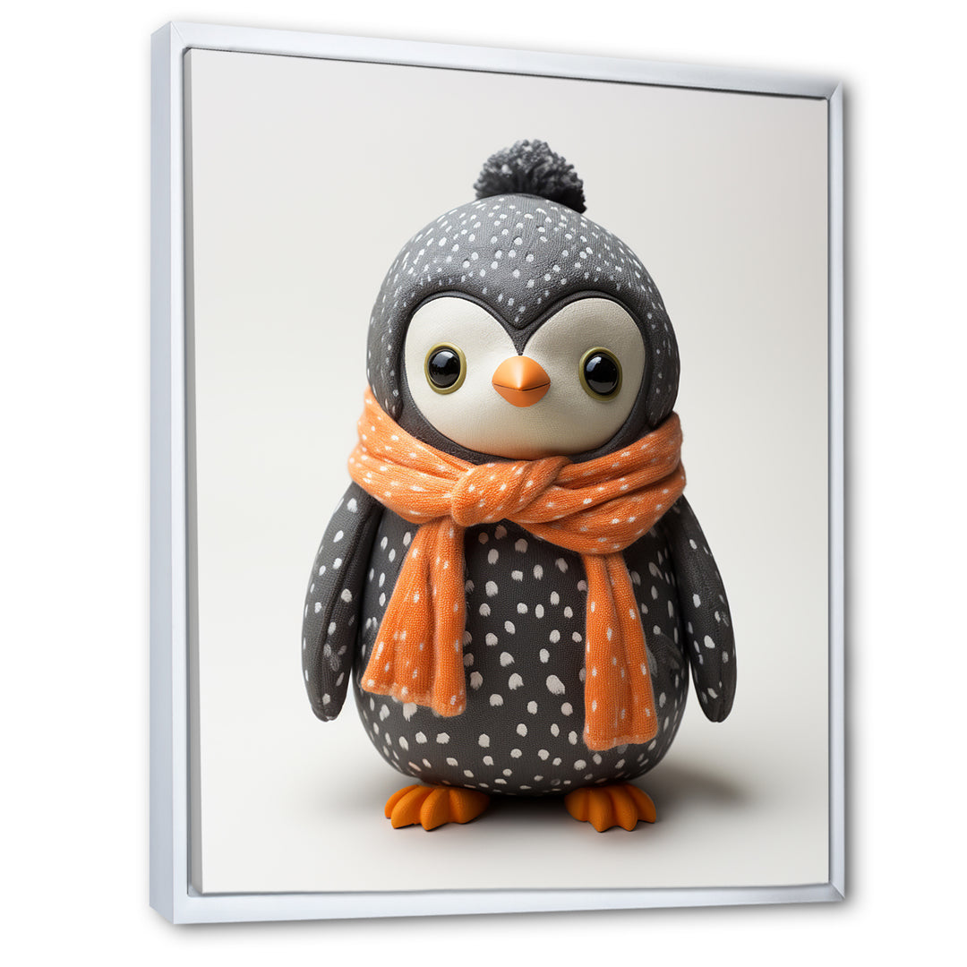 Playful Penguin Toy - Penguin Framed Canvas Art