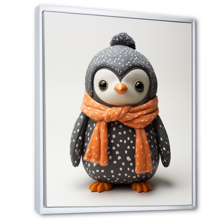 Playful Penguin Toy - Penguin Framed Canvas Art