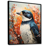 Curious Flower Penguin Scenery - Penguin Large Canvas Wall Art